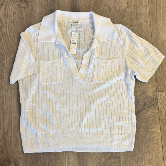 J. Crew Women's Short-sleeve polo shirt in linen - Picture 2 of 6